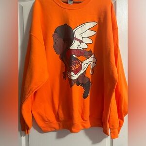 SNDVL Sole Boy Gildan Orange Angel Graphic Men's Crewneck Sweater